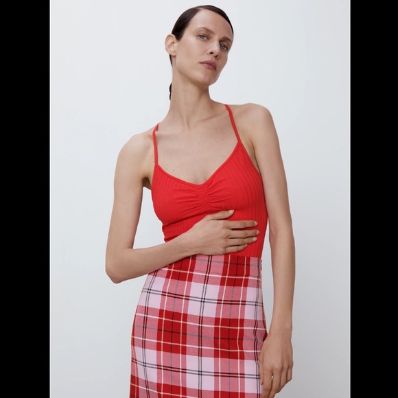 Ruched Rib Bodysuit Size S NWT - Picture 2 of 3